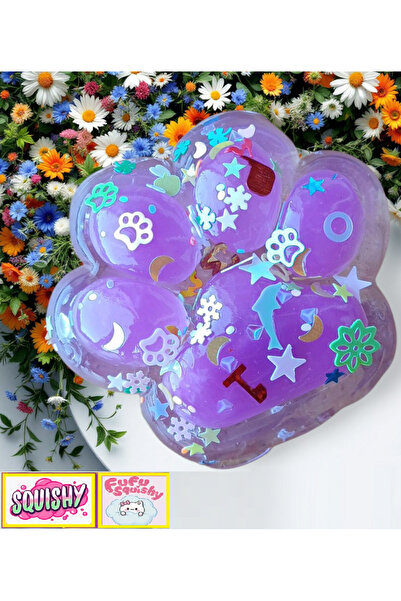 OYUNCAKSAHİLİ Fufu Squishy Kedi Patisi Boncuk Rengarenk Yanıp Sönen ışıklar S...