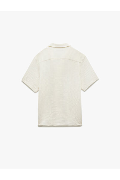 Koton Short Sleeve Turn-Down Collar Regular Fit Button Cotton Muslin Shirt