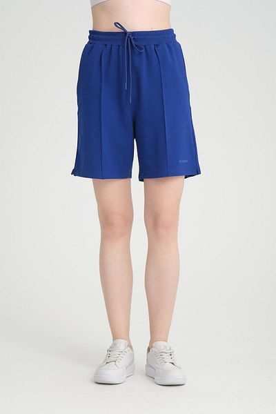 MYSPORT 5001 Women's Stretch Fabric Corded Embroidered Pocket 2 Thread Combed Cotton Fabric Shorts