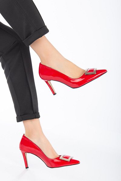 SUİNS SHOES Chantae Women's Pointed High Heels Patent Leather Stiletto Evening Dress Shoes