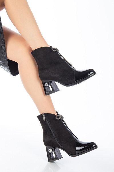 SUİNS SHOES Γυναικείες μπότες με φερμουάρ Hillary Special Design Stone