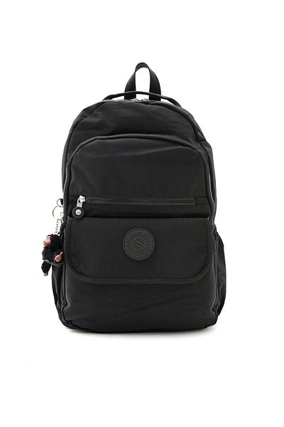 Sanmorris Black Unisex Large Size Backpack with Laptop Compartment - Water Resistant