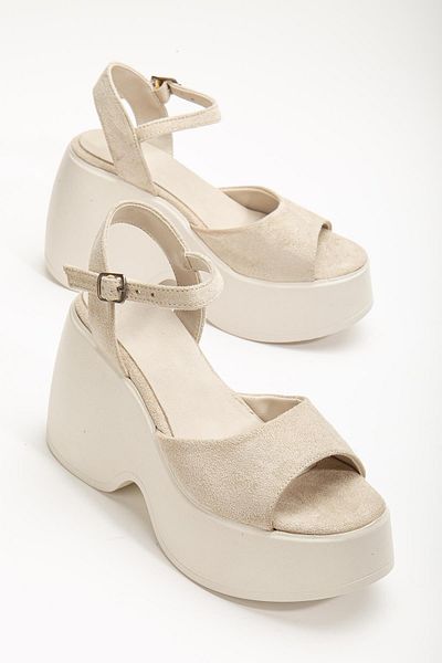 SUİNS SHOES Sandale Suins Biana pentru femei, cu talpă cu pană, din piele de căprioară