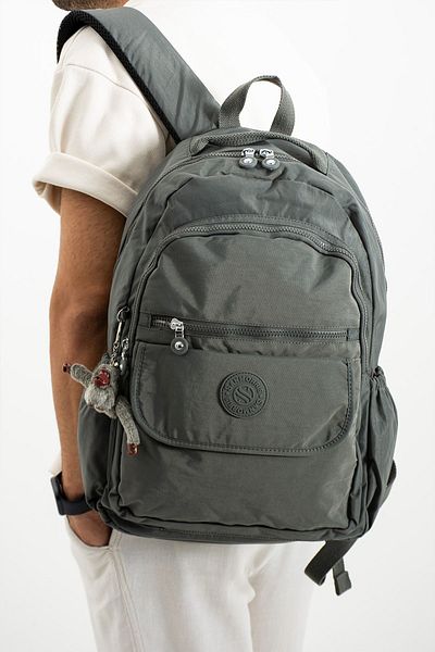 Sanmorris Σκούρο γκρι χρώμα Unisex Σχολικό σακίδιο ταξιδιού μεγάλου μεγέθους με θήκη φορητού υπολογιστή - Αδιάβροχο