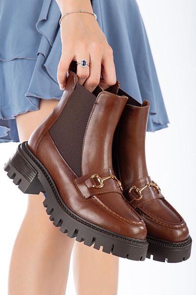 SUİNS SHOES Suins Eleta Γυναικείες Μπότες με Ελαστικά Πλαϊνά και Λεπτομέρεια Πόρπης