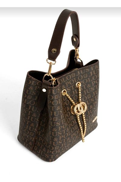 Just Polo JP Original Women's Brown 4 Compartment Hand and Shoulder Bag