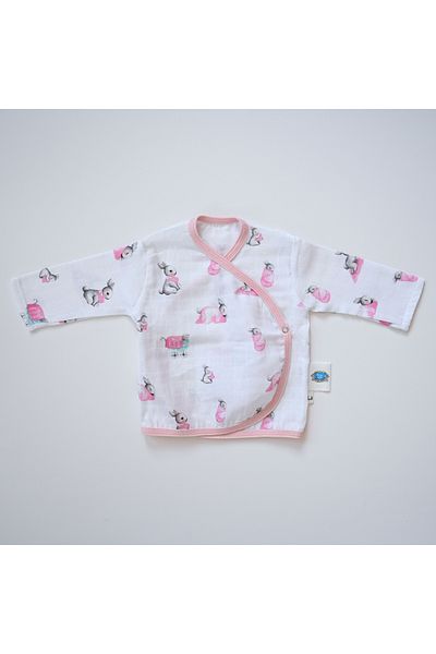 DEUX LAPINS 100% Cotton Muslin Kimono Cardigan – Bébé Lapin Rose