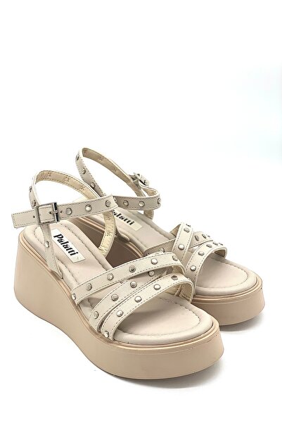 palatti shoes Çapraz Üç Bantlı Troklu Kadın Sandalet
