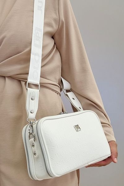 Just Polo JP Original Just Polo Women's White 5 Compartment Shoulder and Crossbody Bag