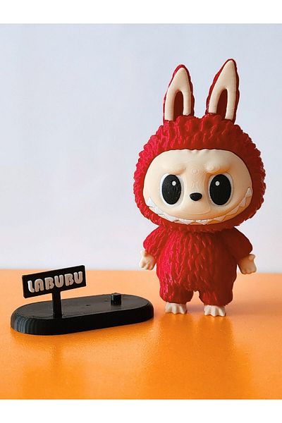 rmys Labubu Figure - with Stand - Red