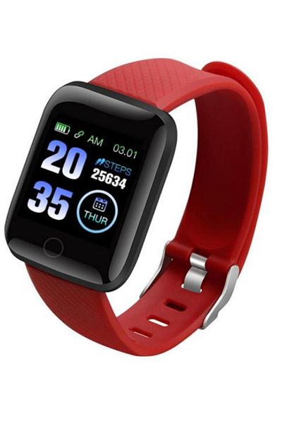 MACON D13 Smart Watch with Heart Rate Monitor - Red