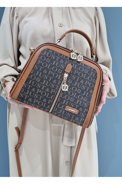 Just Polo JP Original Just Polo Women's Brown Tan 4 Compartment Shoulder and Crossbody Bag