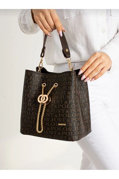 Just Polo JP Original Women's Brown 4 Compartment Hand and Shoulder Bag