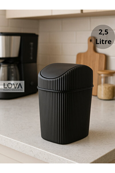 Lova 2,5 lt Mini Mutfak,Masa,Banyo Tezgah Üstü Çöp Kovası