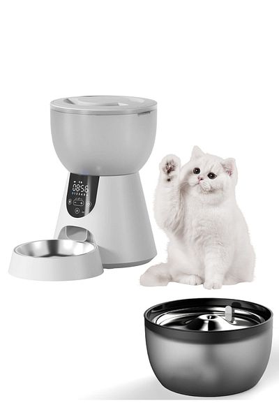KidLe Automatic Food Feeder and Waterer Set Cat Feeder