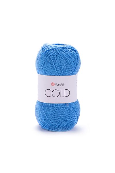 Yarnart Aur - Ață de tricotat manual cu sclipici Albastru-9376