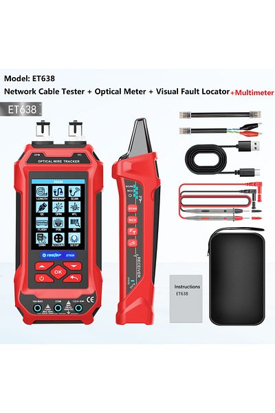 Choice Et638 Tooltop Network Cable Tester 4 In 1 Multi-function Fiber Optical Power Meter Visual Fault Loca