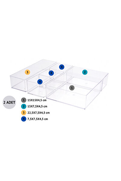 Lova 12 Parça Çok Amaçlı Çekmeceiçi Düzenleyici Organizer (ŞEFFAF) (2 SET)