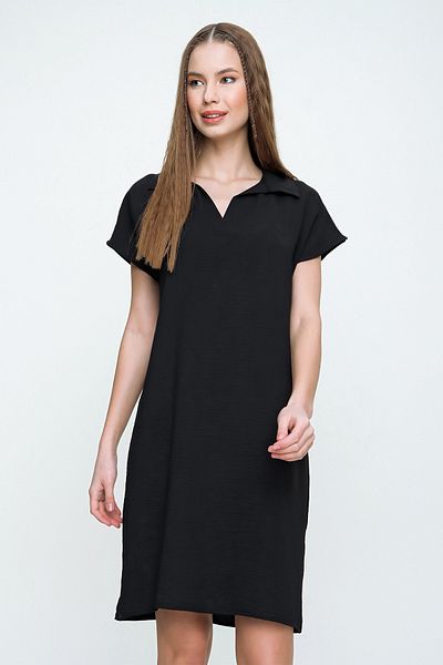 NEW LAVİVA Women's Black Midi Length Polo Neck Aerobin Dress - 700-2883