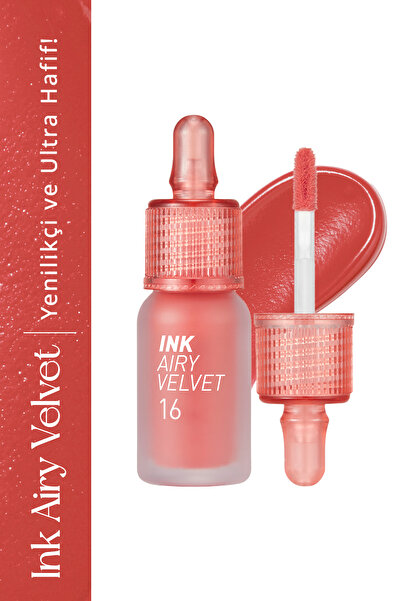 PERIPERA Uzun Süre Kalıcı Hafif Formüllü Kadife Bitişli Tint PERIPERA Ink Airy Velvet(16Favorite Orange Pink)