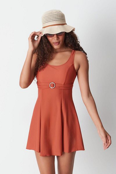 C&City Μαγιό Φόρεμα Cinnamon Color - 7546 Model