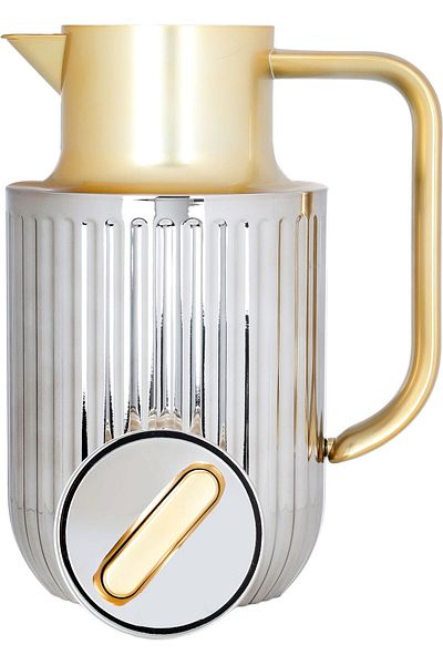 Everest Laura Thermos Matte Silver With Golden Handle 1 Liter