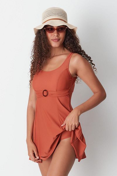 C&City Μαγιό Φόρεμα Cinnamon Color - 7546 Model