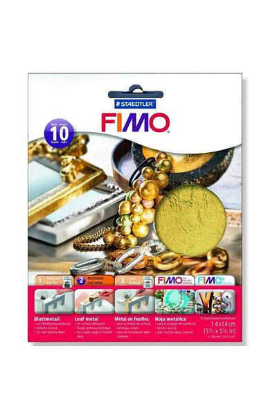 Bafimo Set Of 10 Fimo Metal Sheets Golden Yellow