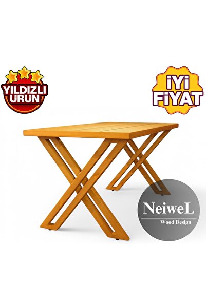 Neiwel Garden Sean Doğal Ahşap Bahçe Yemek Masası-80-100