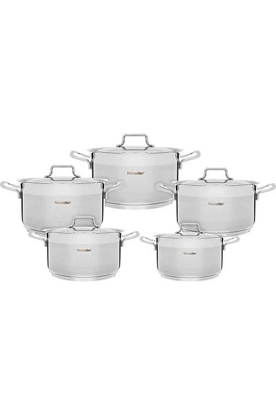 Alsaif Gallery Turkish Steel Cookware Set, 10 Pieces