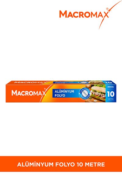 MACROMAX Aluminum Foil 10 Meters, Extra Durable, Structure That Retains Heat and Evenly Distributes Heat