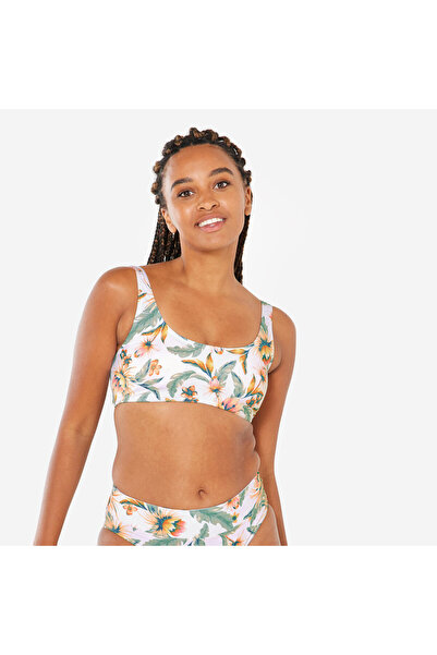 Decathlon Жіночий спортивний бікіні-топ з круглим вирізом - білий - Aurely