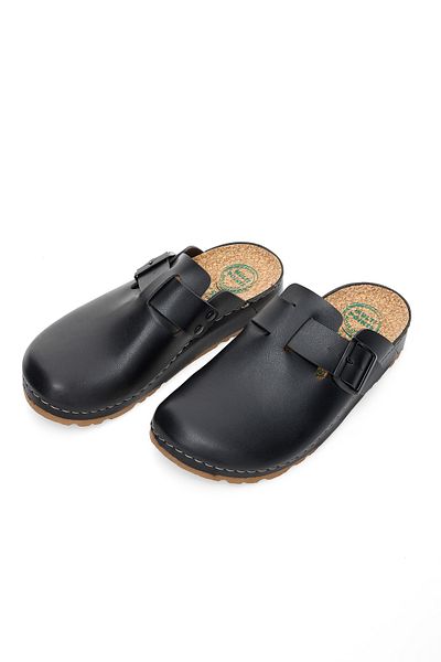 XJIM Unisex Μαύρη πόρπη 7 πόντων Ανατομική Σόλα Άνετες Παντόφλες Sabo