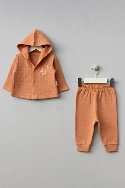 Bebitof Starry Cute Teddy Bear Patterned Baby Hooded Set