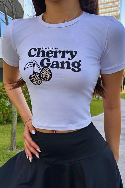 BİKELİFE Streetwear Custom Cherry Printed T-Shirt