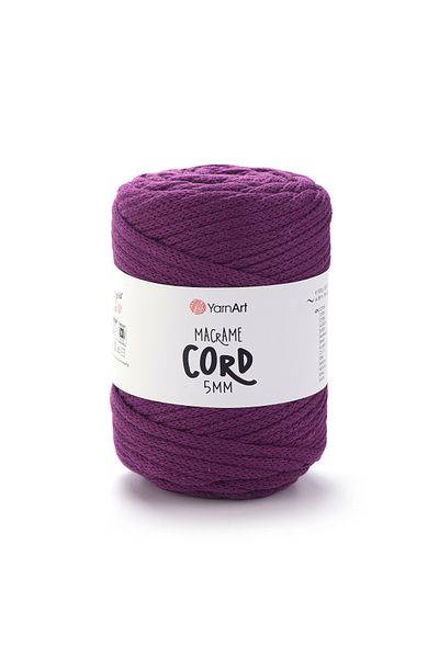 Yarnart Κορδόνι Macrame 5 mm - Μακραμέ Χειροποίητο Νήμα Πλεξίματος Μωβ-777