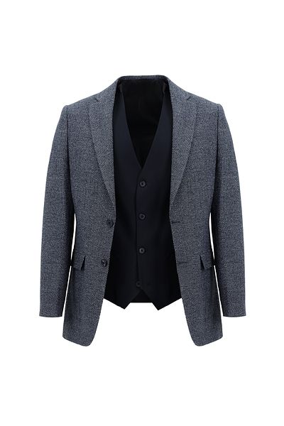 Abdullah Kiğılı Regular Fit Woolen Linen Suit with Combination Vest