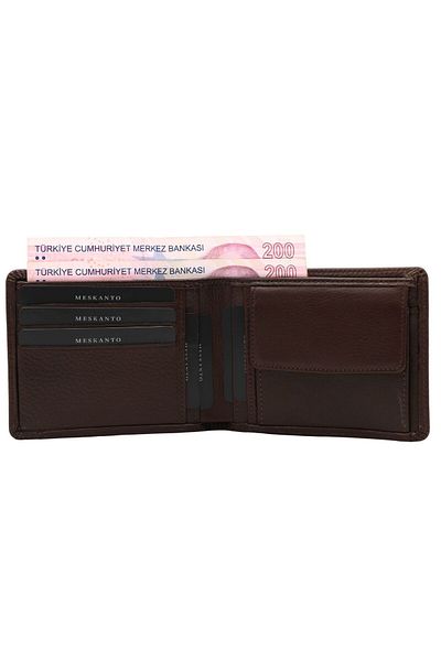 Meskanto Oscar Genuine Leather Men's Wallet with Hidden Card Holder Compartment