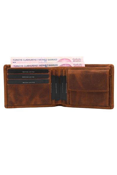 Meskanto Oscar Genuine Leather Men's Wallet with Hidden Card Holder Compartment