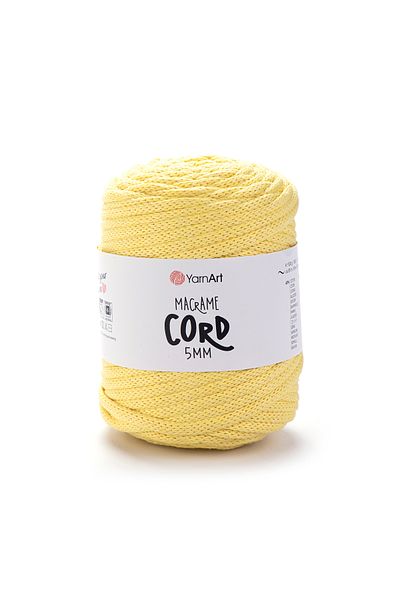Yarnart Κορδόνι Macrame 5 mm - Μακραμέ Χειροποίητο Νήμα Πλεκτομηχανής Yellow-754