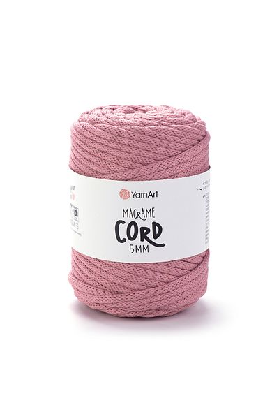Yarnart Κορδόνι Macrame 5 mm - Μακραμέ Χειροποίητο Πλεκτό Σχοινί Dusty Rose-792