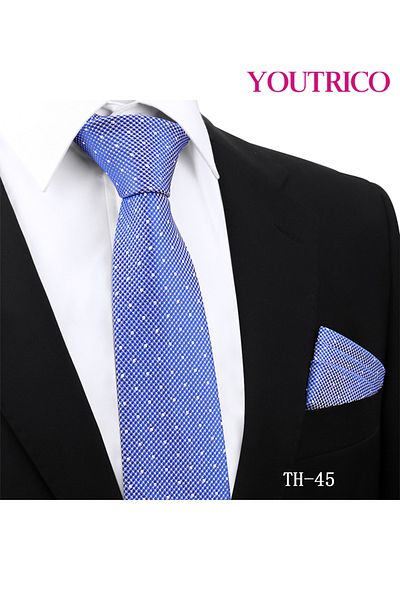 Youtrico Tie and Handkerchief Set-Artisanal Business 2PCS Handmade Formal Hanky Suit