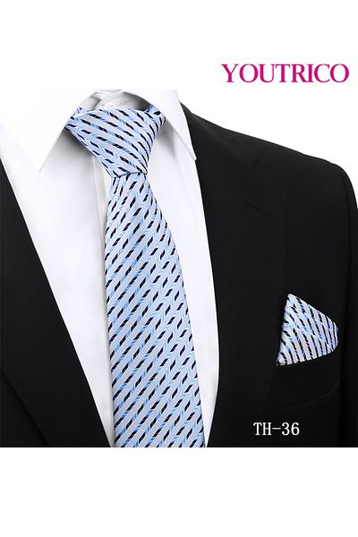 Youtrico Tie and Handkerchief Set-Artisanal Business 2PCS Handmade Formal Hanky Suit