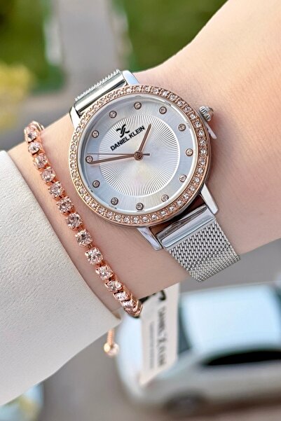 Daniel Klein Rose Gümüş Renk Hediye Paketli Kadın Kol Saati Ve Bileklik