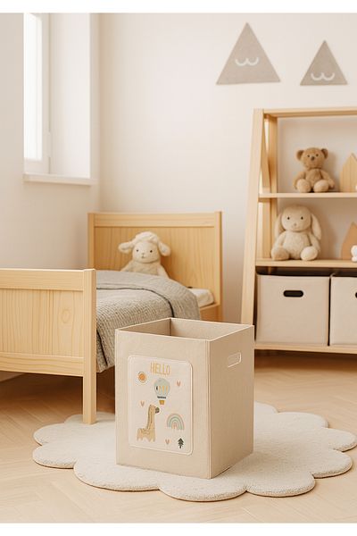 HOMİNG Homing Large Size Felt Toy and Laundry Basket 48 cm Hmy-6391