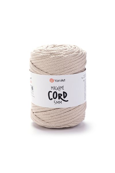 Yarnart Κορδόνι Macrame 5 Mm - Μακραμέ Χειροποίητο Πλεκτό Σχοινί Cream-753