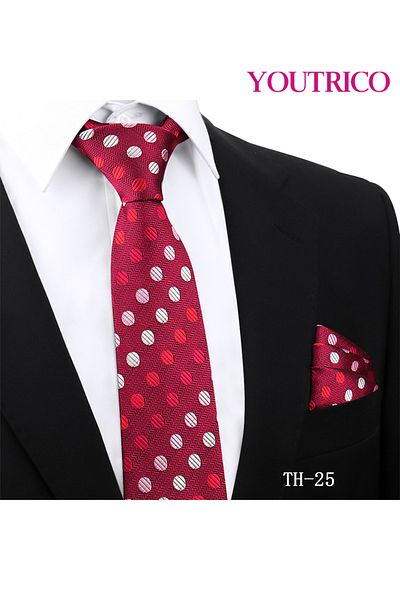Youtrico Tie and Handkerchief Set-Artisanal Business 2PCS Handmade Formal Hanky Suit