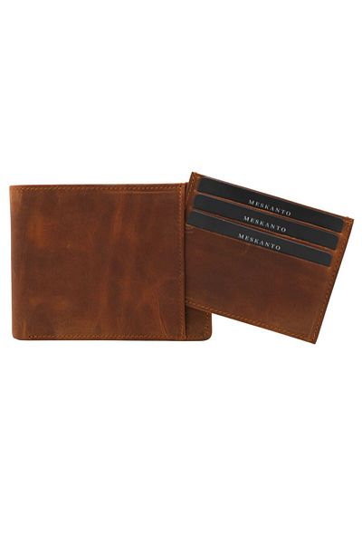 Meskanto Oscar Genuine Leather Men's Wallet with Hidden Card Holder Compartment