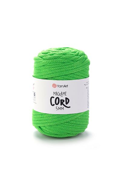 Yarnart Κορδόνι Macrame 5 mm - Μακραμέ Χειροποίητο Νήμα Πλεκτομηχανής Green-802