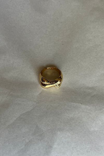 stravis Gold Color X Design Ring